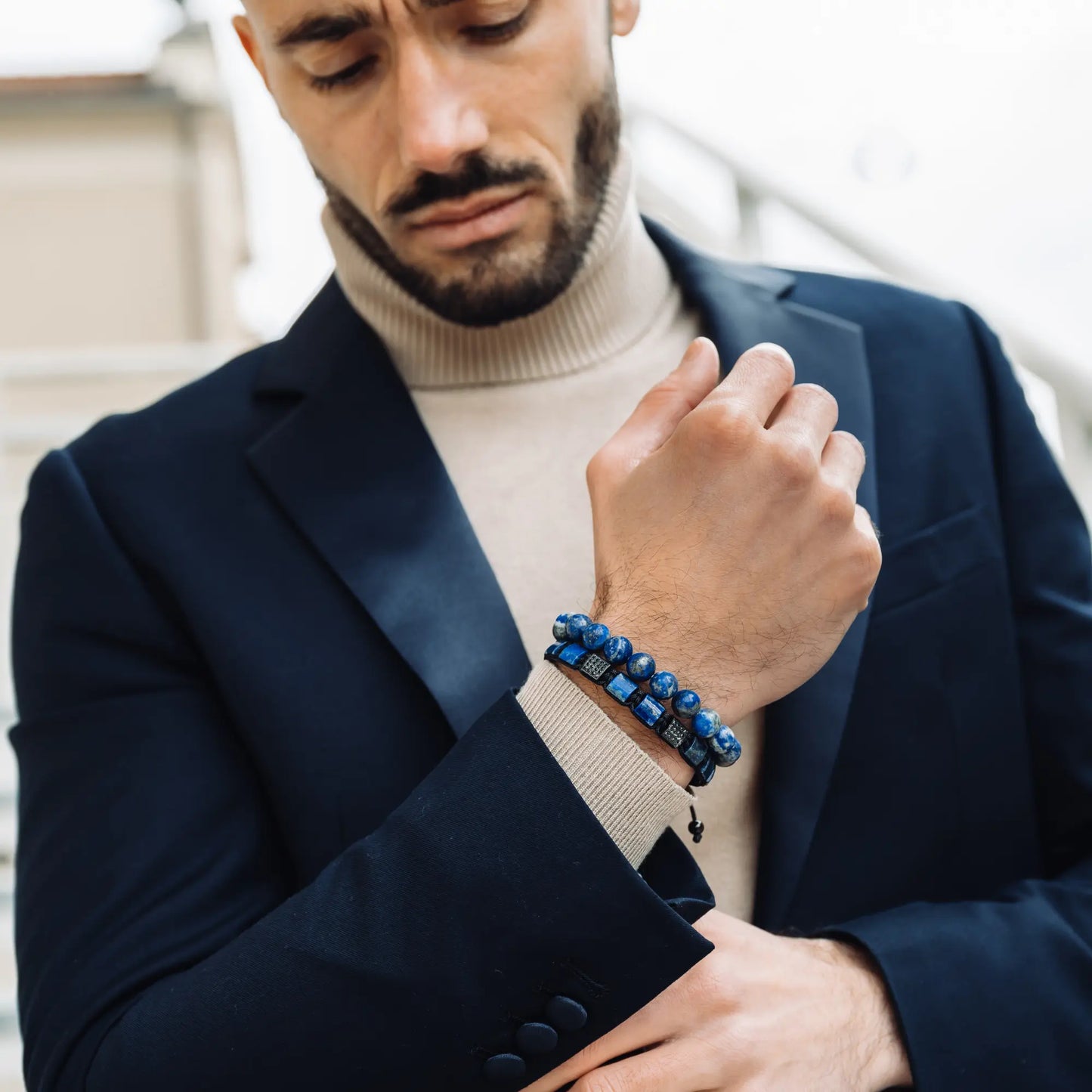 3 PIECE SET - LAPIS LAZULI Bracelets - The Wisdom Set GT collection