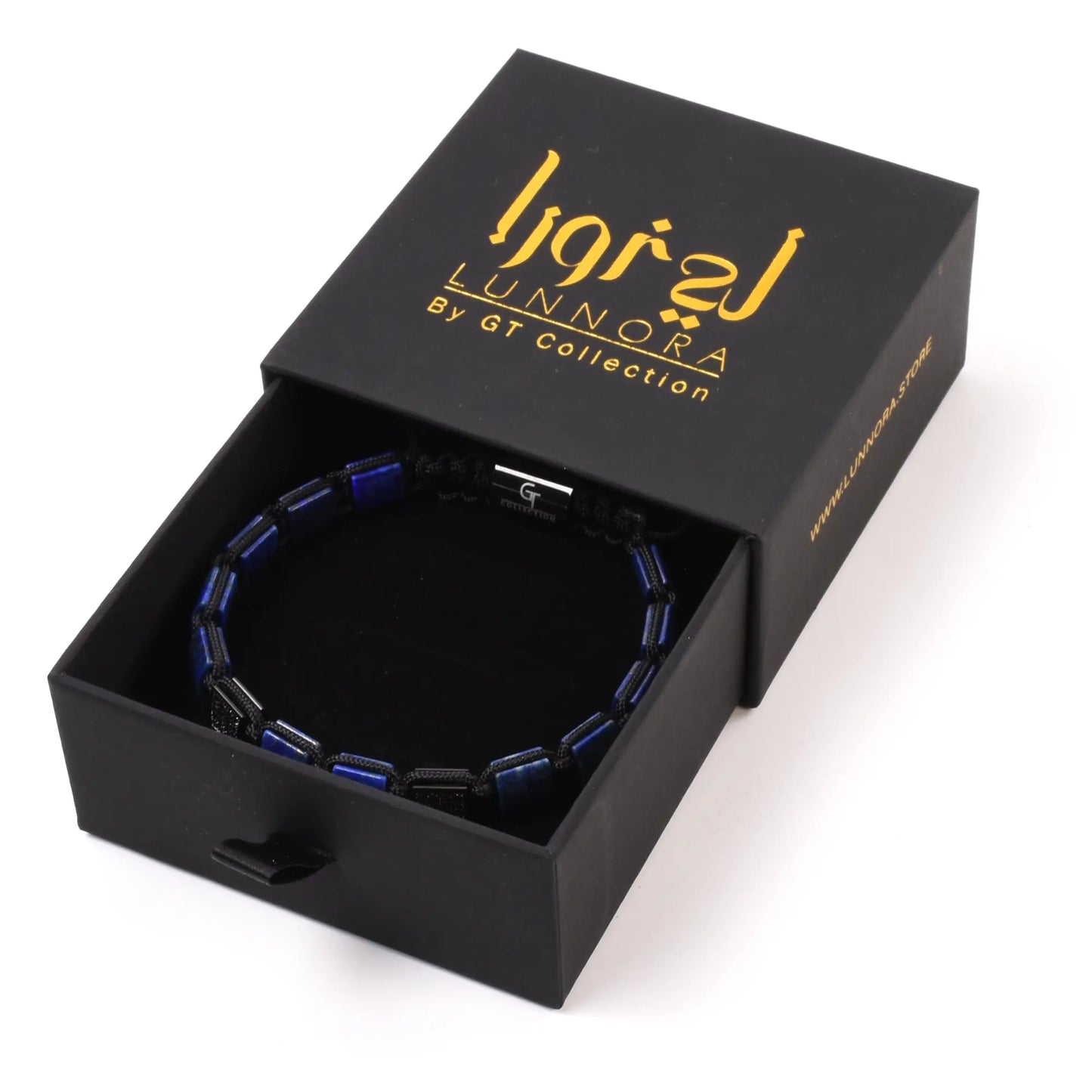 Men's LAPIS LAZULI Flat bead Bracelet Lunnora