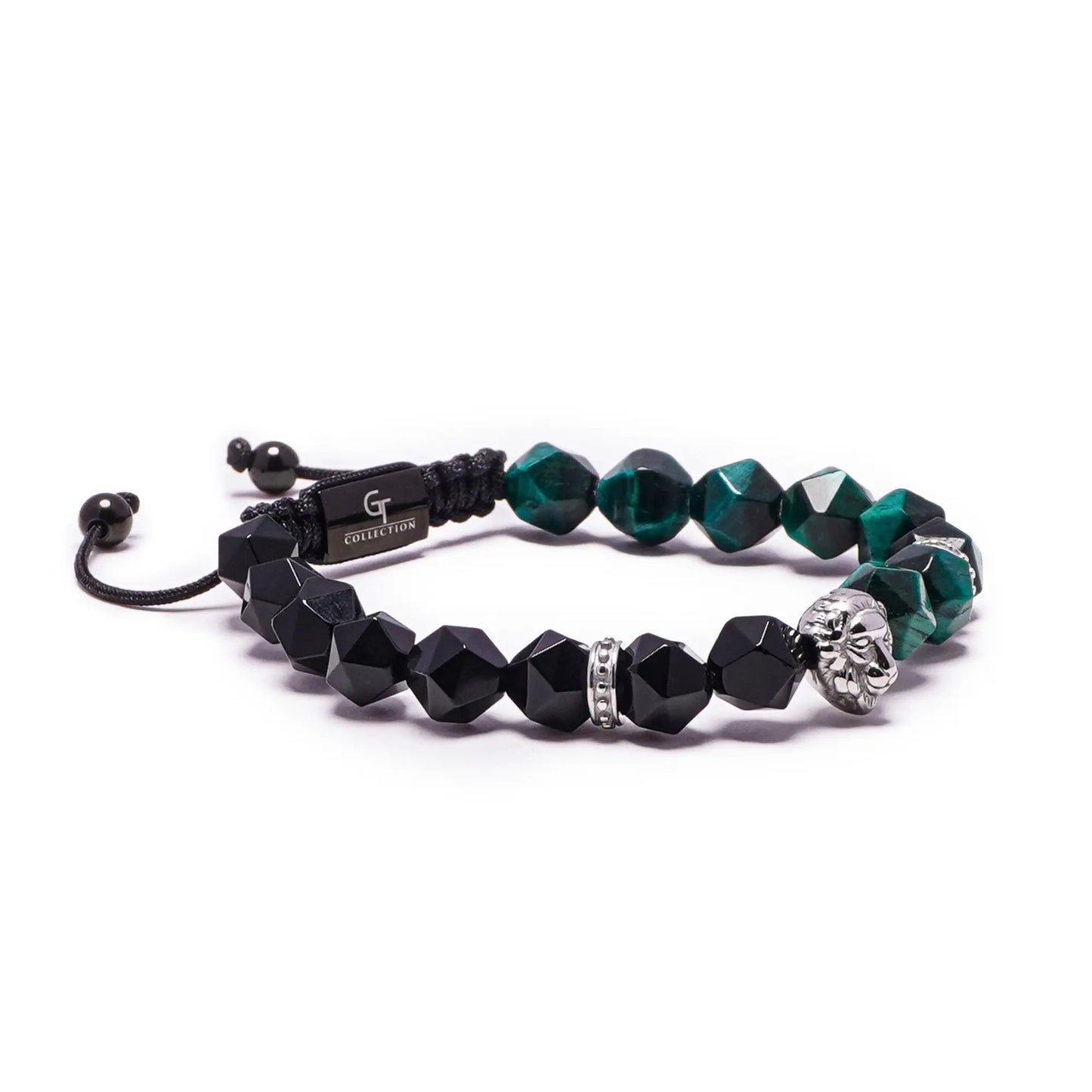 2 Piece Leadership Set | Men's Green Tiger Eye Lion Bracelet Stack