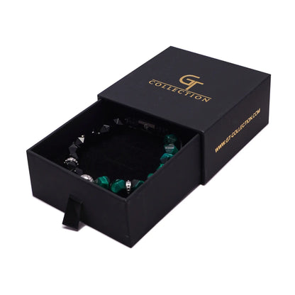 2 Piece Leadership Set | Men's Green Tiger Eye Lion Bracelet Stack