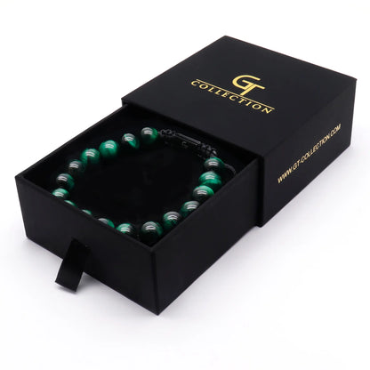 2 Piece Leadership Set | Men's Green Tiger Eye Lion Bracelet Stack