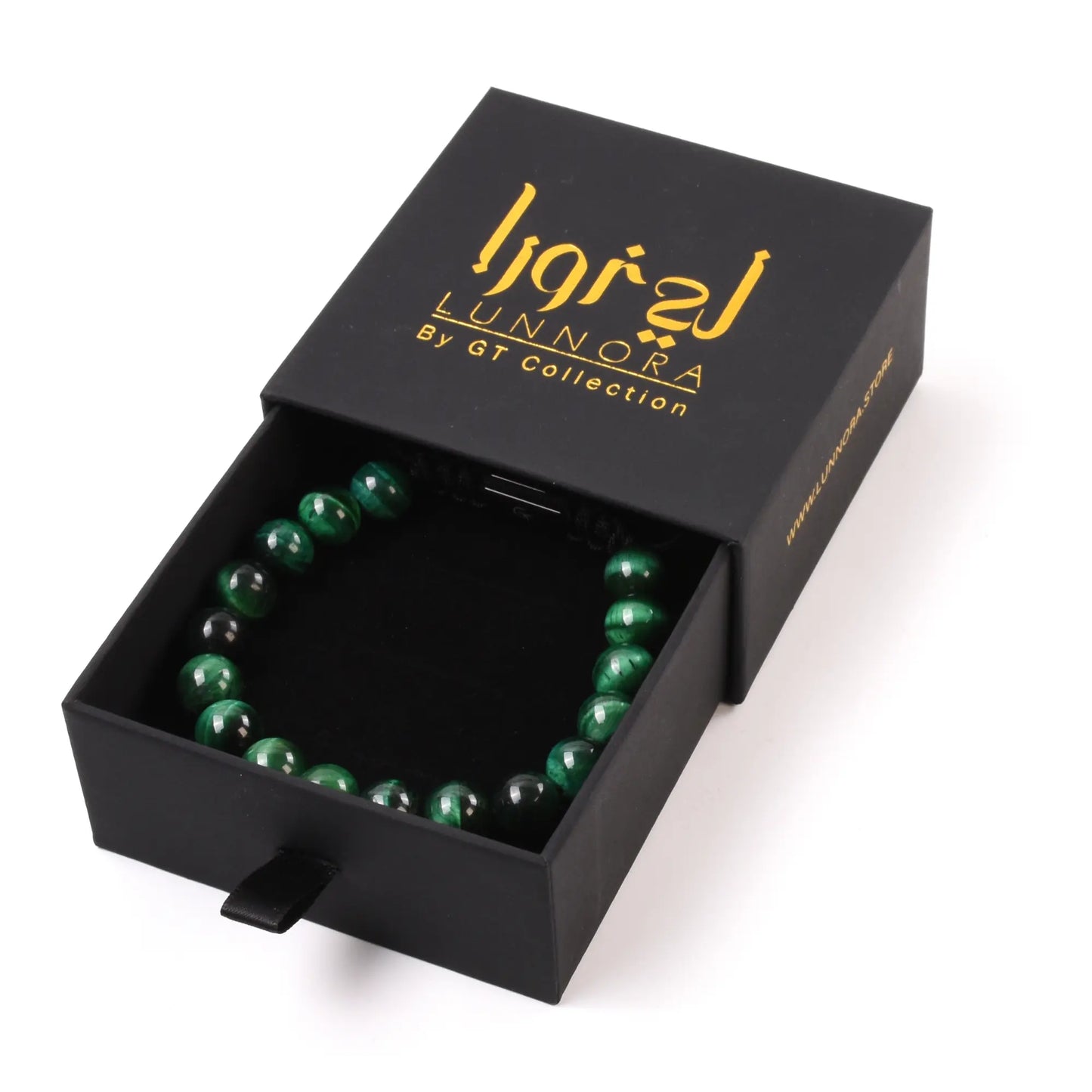 Men's GREEN TIGER EYE Beaded Bracelet Lunnora