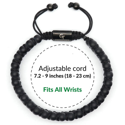 2 PIECE SET - BLACK ONYX Double Bead Bracelet And Flatbead Bracelet GT collection