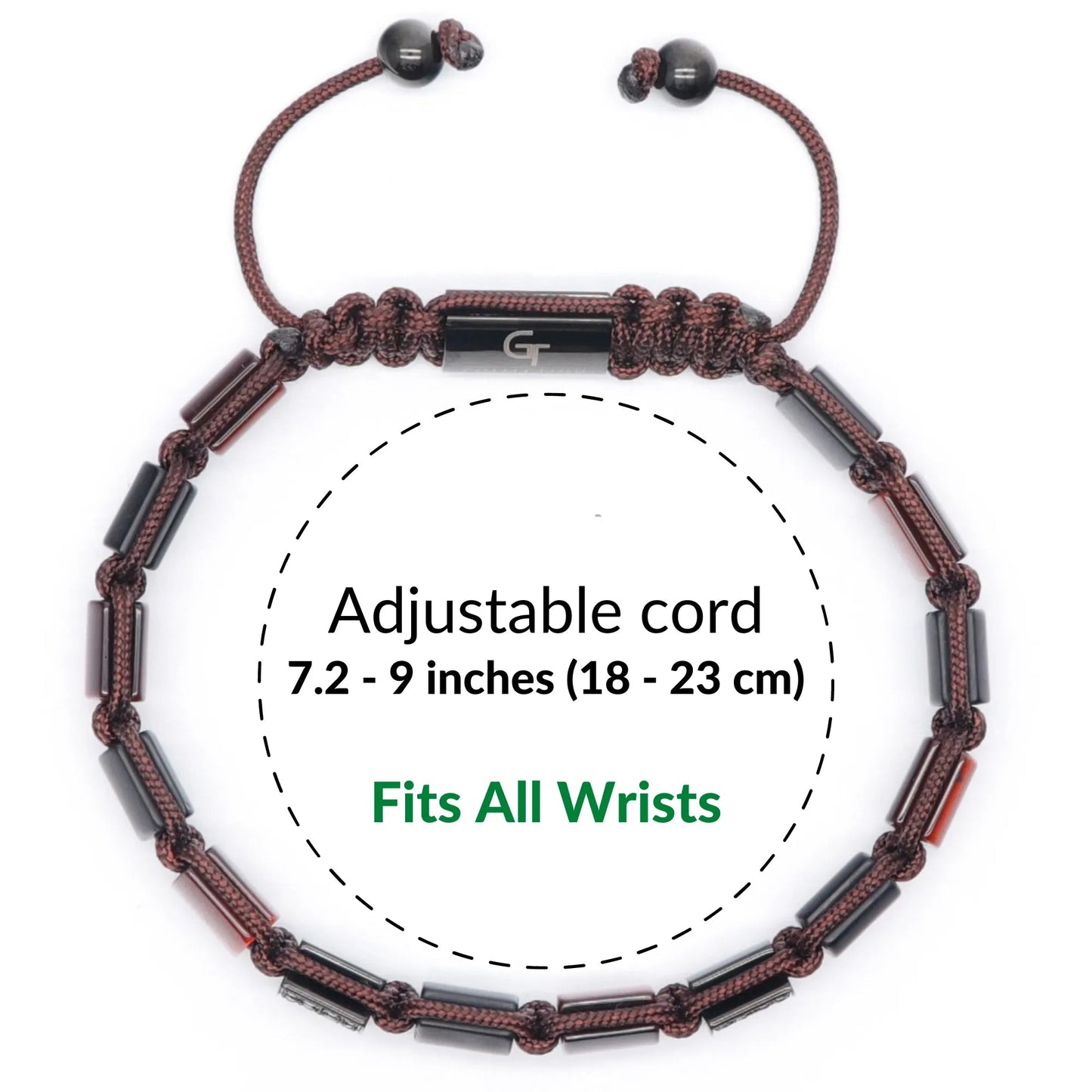 2 PIECE SET - RED TIGER EYE Single Bead & Flatbead Bracelet GT collection