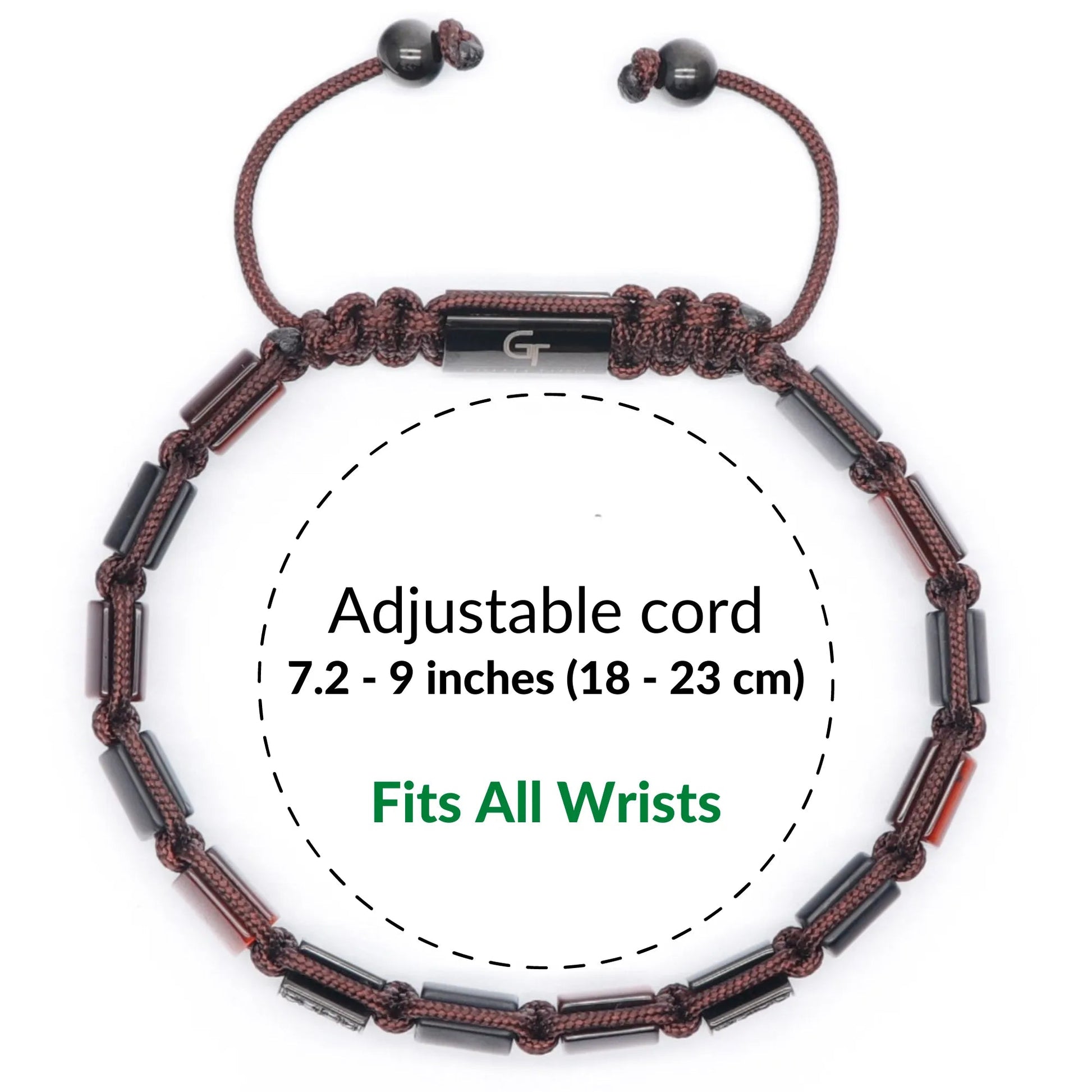 2 PIECE SET - RED TIGER EYE Single Bead & Flatbead Bracelet GT collection