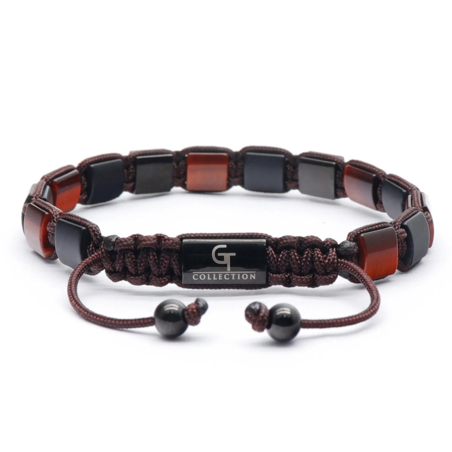 2 PIECE SET - RED TIGER EYE Double Bead & Flatbead Bracelet GT collection