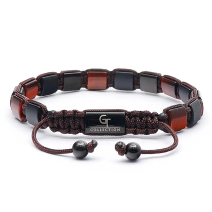 2 PIECE SET - RED TIGER EYE Double Bead & Flatbead Bracelet GT collection