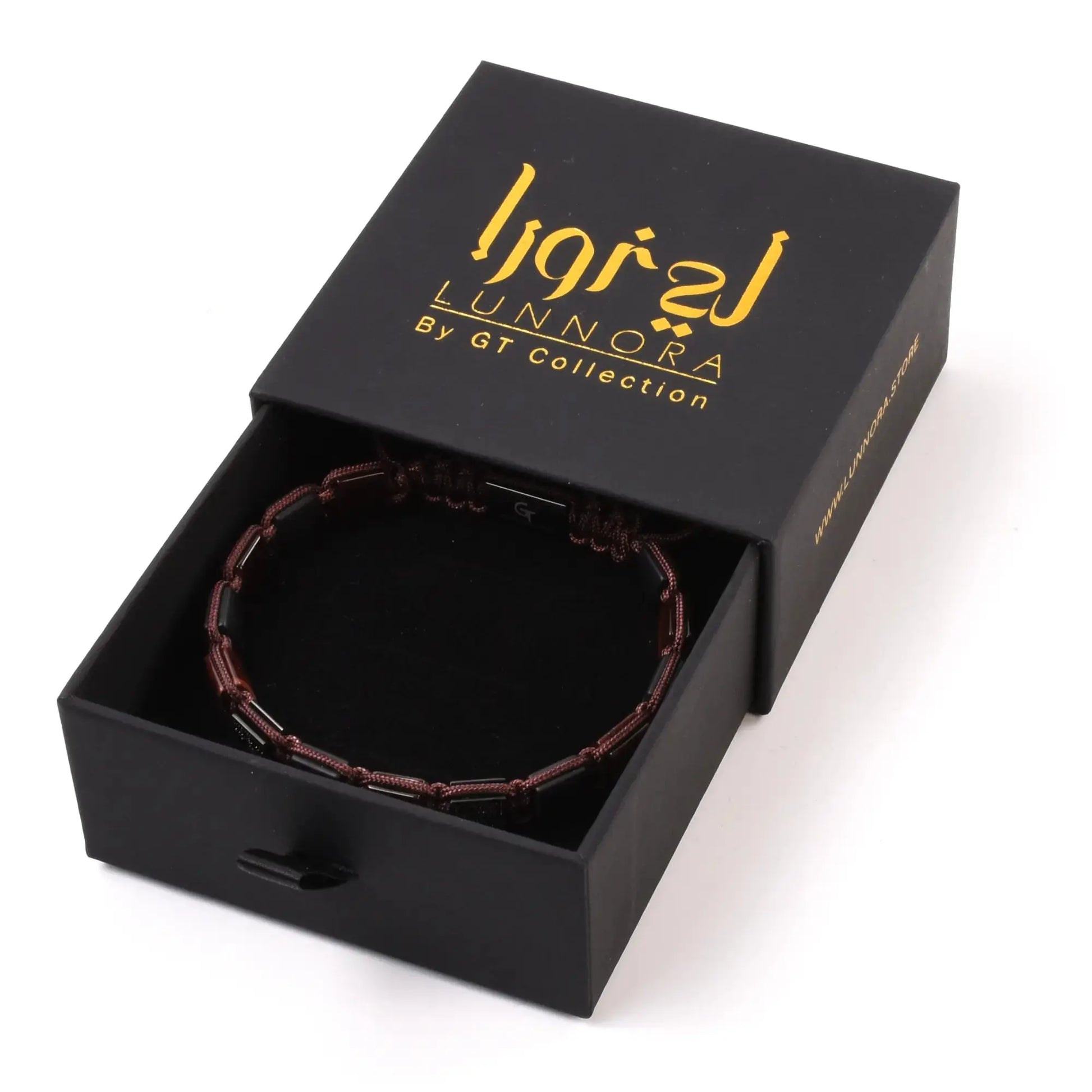 Men's RED TIGER EYE, BLACK ONYX Flat bead Bracelet Lunnora