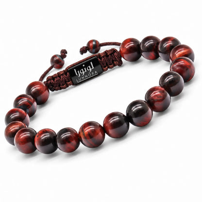 Men's RED TIGER EYE Beaded Bracelet