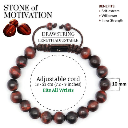 2 Piece Momentum Set | Men's Red Tiger Eye Lion Bracelet Stack