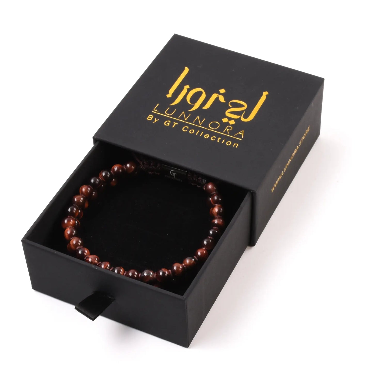 Men's RED TIGER EYE Double Bead Bracelet Lunnora
