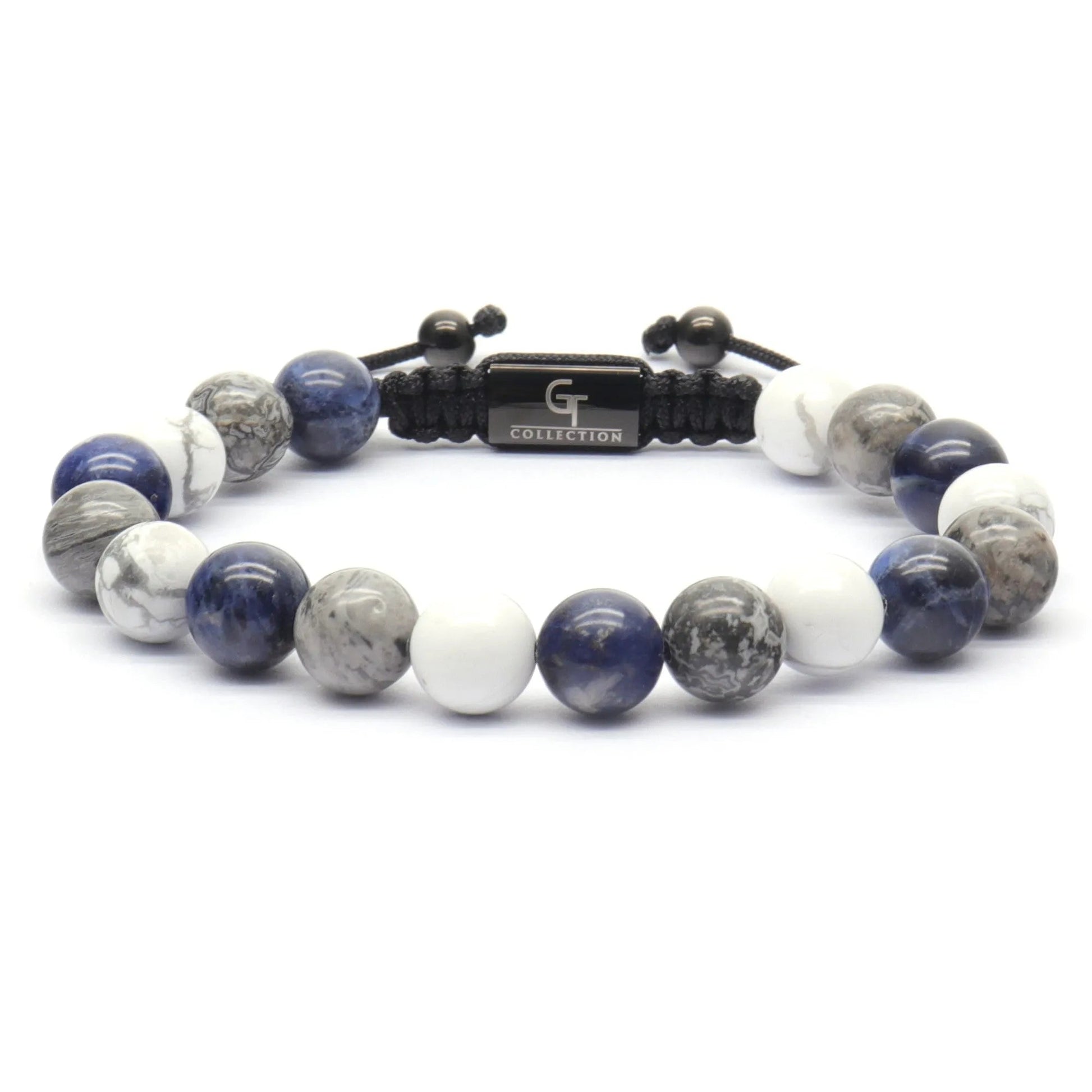 2 PIECE SET - SODALITE Single Bead & Flatbead Bracelet GT collection