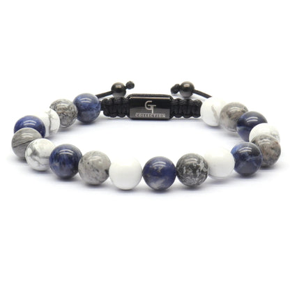 2 PIECE SET - SODALITE Single Bead & Flatbead Bracelet GT collection