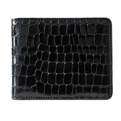 Men's Croc-Print Wallet - Black Genuine Leather – product image (Default Title, Wallet) by Lunnora