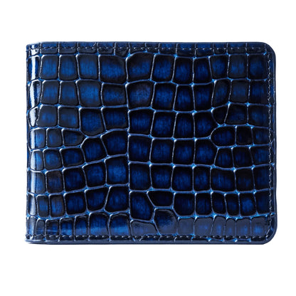 Men's Croc-Print Wallet - Blue Genuine Leather – product image (Default Title, Wallet) by Lunnora
