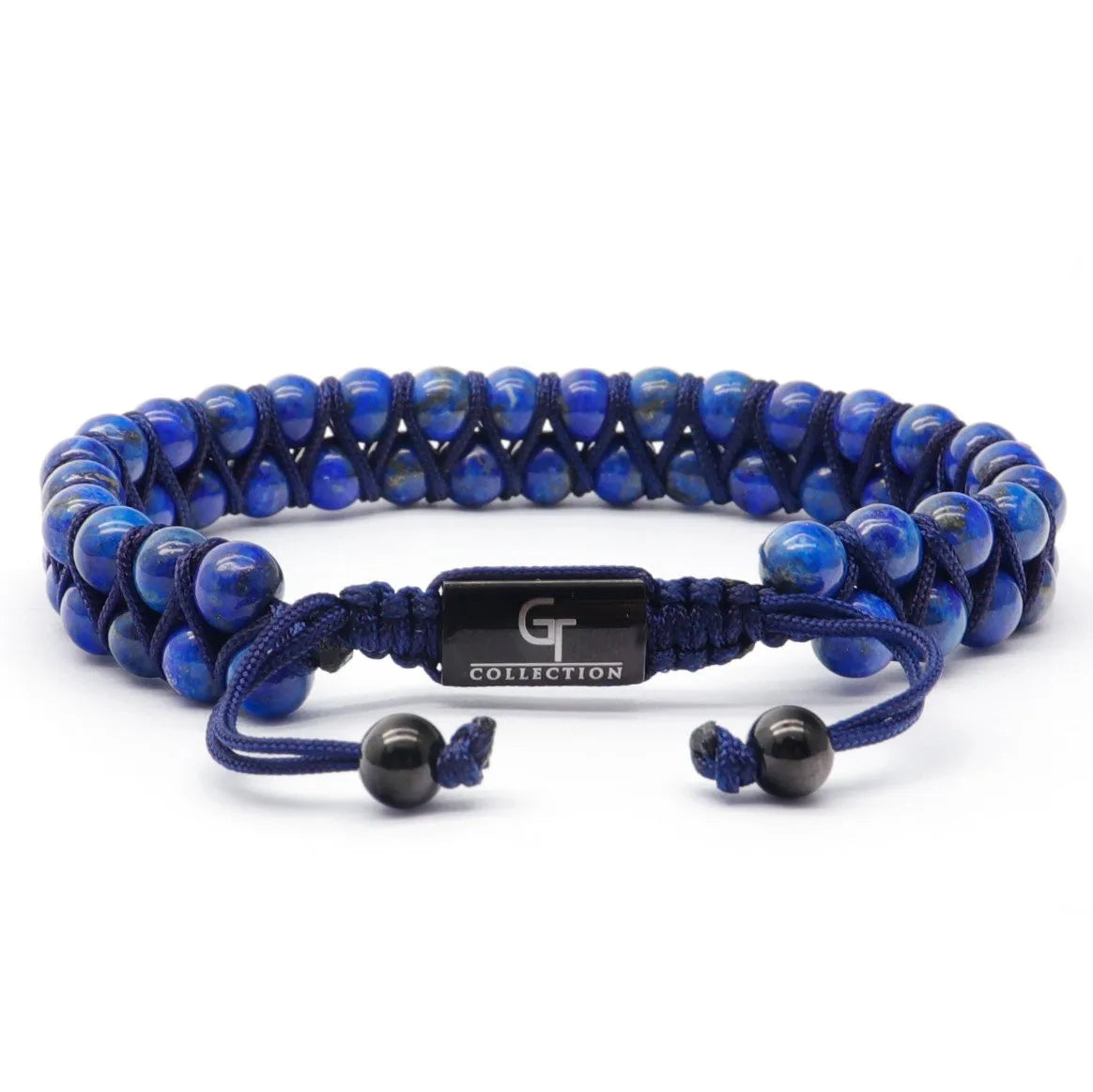 Bracelet - Men's LAPIS LAZULI Double Bead Bracelet - Blue Gemstones