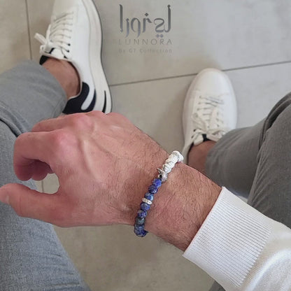 Men's LAPIS, HOWLITE Bracelet with FALCON FALCON